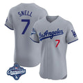 Los Angeles Dodgers #7 Blake Snell Player Gray CONTON World Series Meet Limited Elite Home Stitched Jerseys