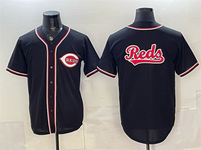 Cincinnati Reds Team Big Logo 2026 Fashion Replica Black CONTON Out Stitched Jersey