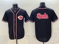 Cincinnati Reds Team Big Logo 2026 Fashion Replica Black CONTON Out Stitched Jersey