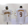 San Diego Padres #9 Jake Cronenworth White CONTON Team Logo Stitched Cool Base Jerseys