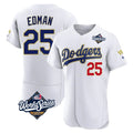 Los Angeles Dodgers #25 Tommy Edman Player Gold White CONTON World Series 2026 Collection Stadium Limited Elite Stitched Jerseys