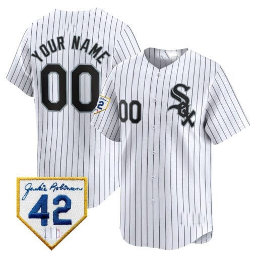 Custom Chicago White Sox 2024 Jackie Robinson Patch Vapor Premier Limited Jersey ¨C White CONTON