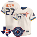 Houston Astros #27 Jose Altuve Player Cream CONTON City Connect Texas Patch Vapor Premier Limited Home Stitched Jerseys