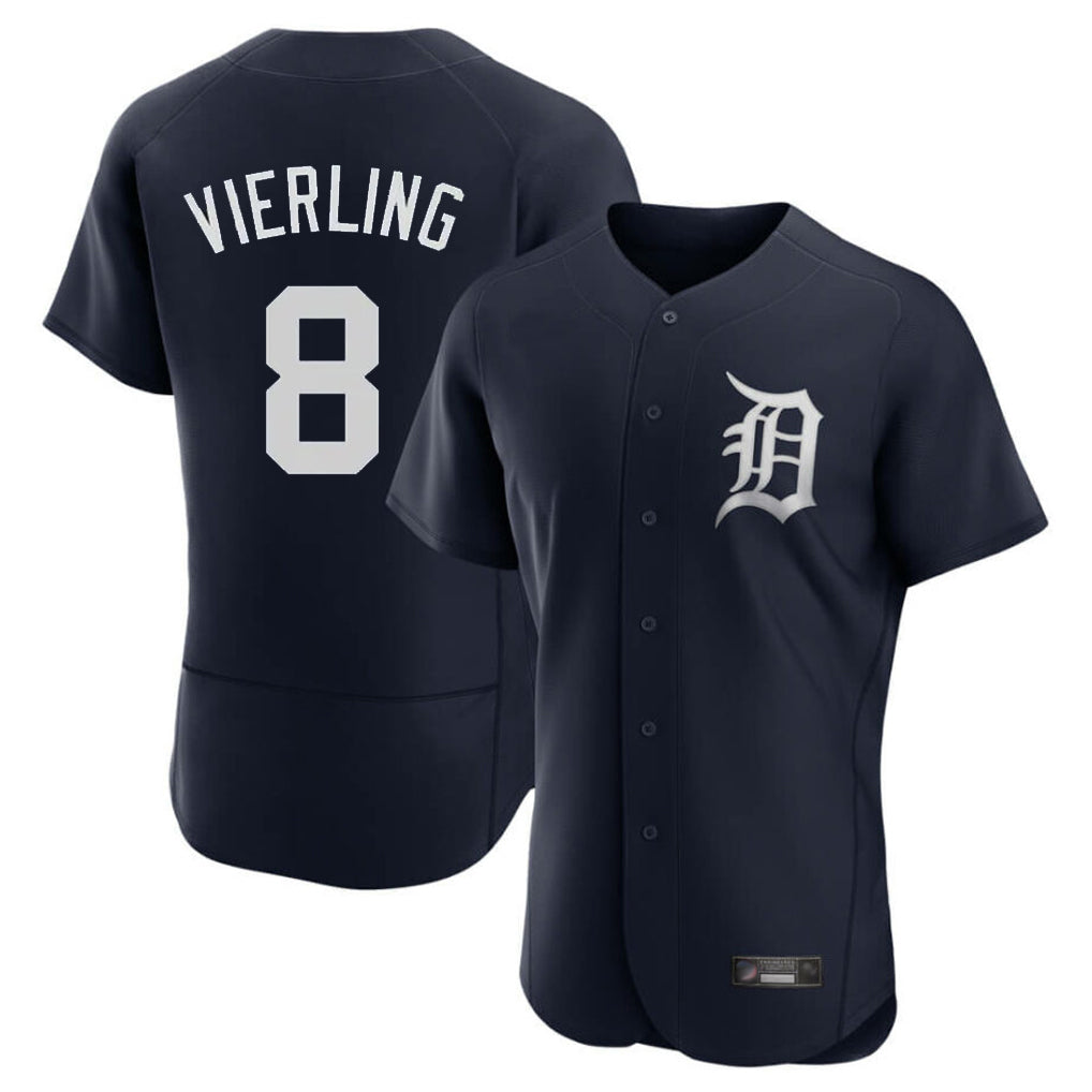 Detroit Tigers #8 Matt Vierling Player Navy CONTON Limited Elite Home Stitched Jerseys