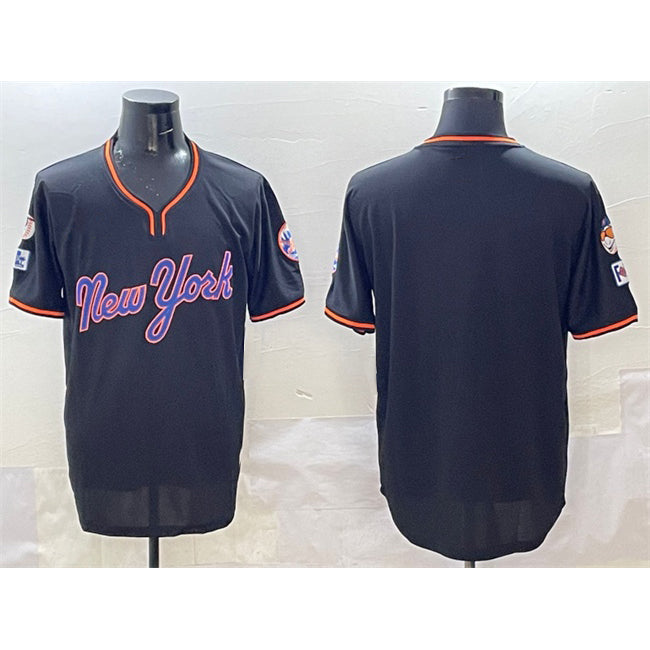 New York Mets Blank Black CONTON 2025 Spring Training Stitched Jersey
