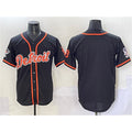 Detroit Tigers Blank Black CONTON With Patch Cool Base Stitched Jersey