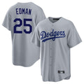 Los Angeles Dodgers #25 Tommy Edman Player Gray CONTON Game Stitched Jerseys