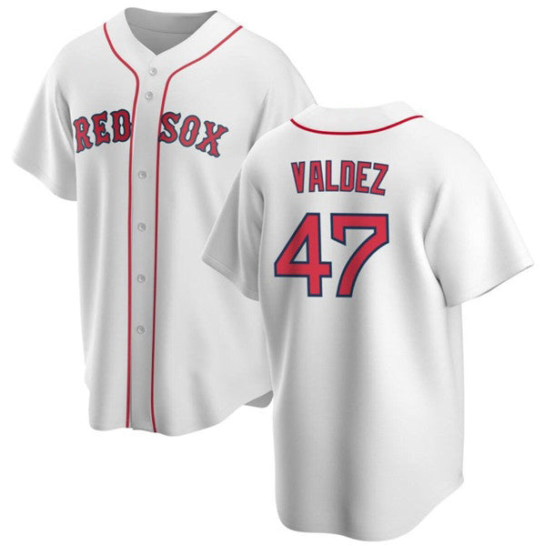 Boston Red Sox #47 Enmanuel Valdez White CONTON Cool Base Stitched Jersey