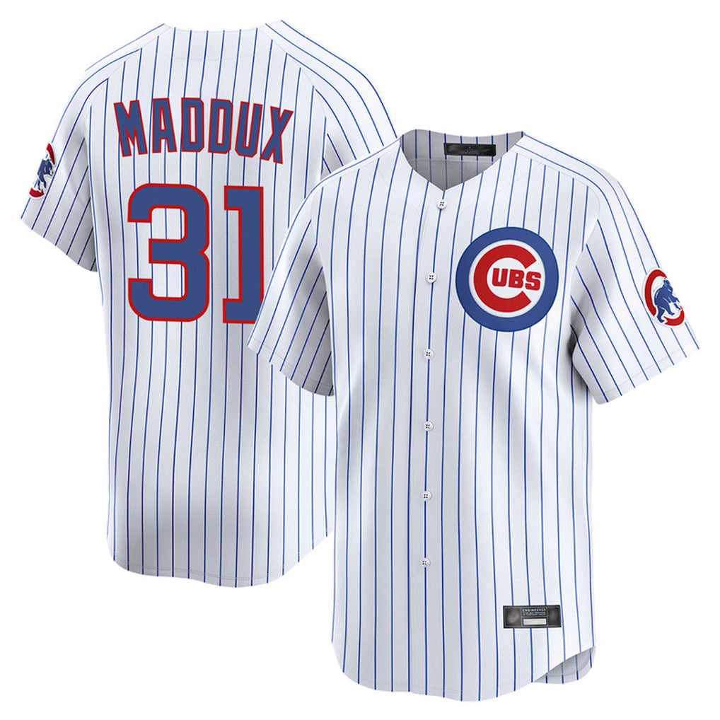 Chicago Cubs #31 Greg Maddux Player White CONTON Limited Home Game Stitched Jerseys