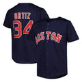 Boston Red Sox #34 David Ortiz Player Navy CONTON Mitchell & Ness Cooperstown Collection Mesh Home Stitched Jerseys
