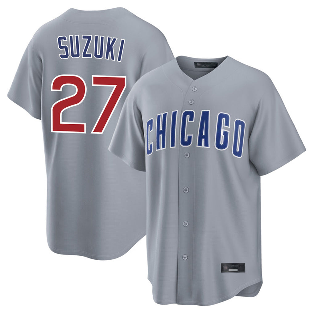 Chicago Cubs #27 Seiya Suzuki Player Gray CONTON Home Game Stitched Jerseys