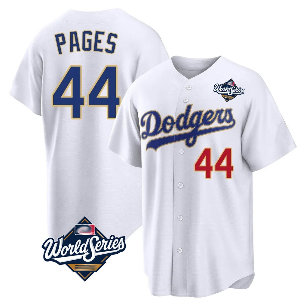 Los Angeles Dodgers #44 Andy Pages Player Gold White CONTON World Series 2026 Collection Stadium Limited Stitched Jerseys