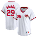 Cincinnati Reds #29 TJ Friedl Player White CONTON Cooperstown Collection Limited T-shirt Home Stitched Jerseys
