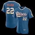Milwaukee Brewers #22 Christian Yelich Mineral Blue CONTON 2026 City Connect Authentic Sponsor Patch Jersey