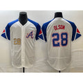 Atlanta Braves #28 Matt Olson Number White CONTON 2023 City Connect Flex Base Stitched Jersey 2