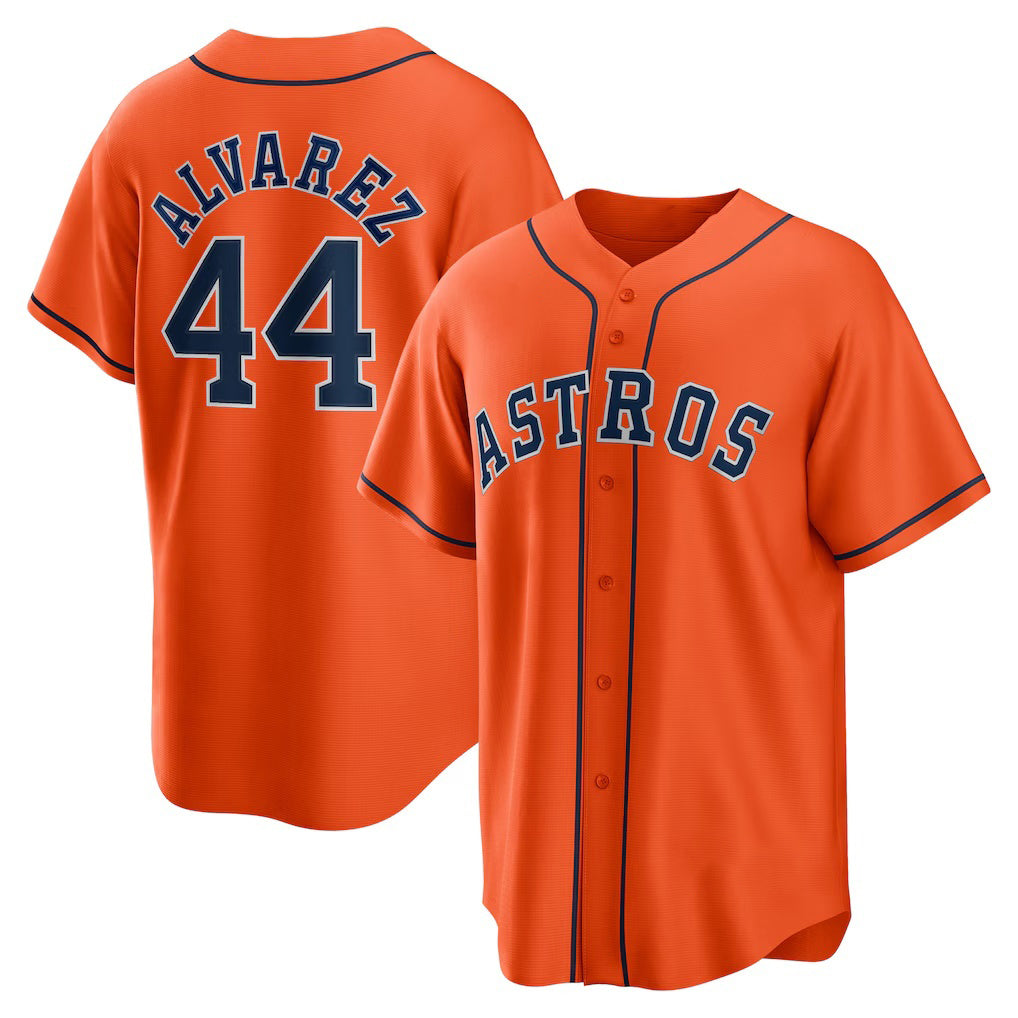 Houston Astros #44 Yordan ¨¢lvarez Orange CONTON Alternate Replica Player Jersey
