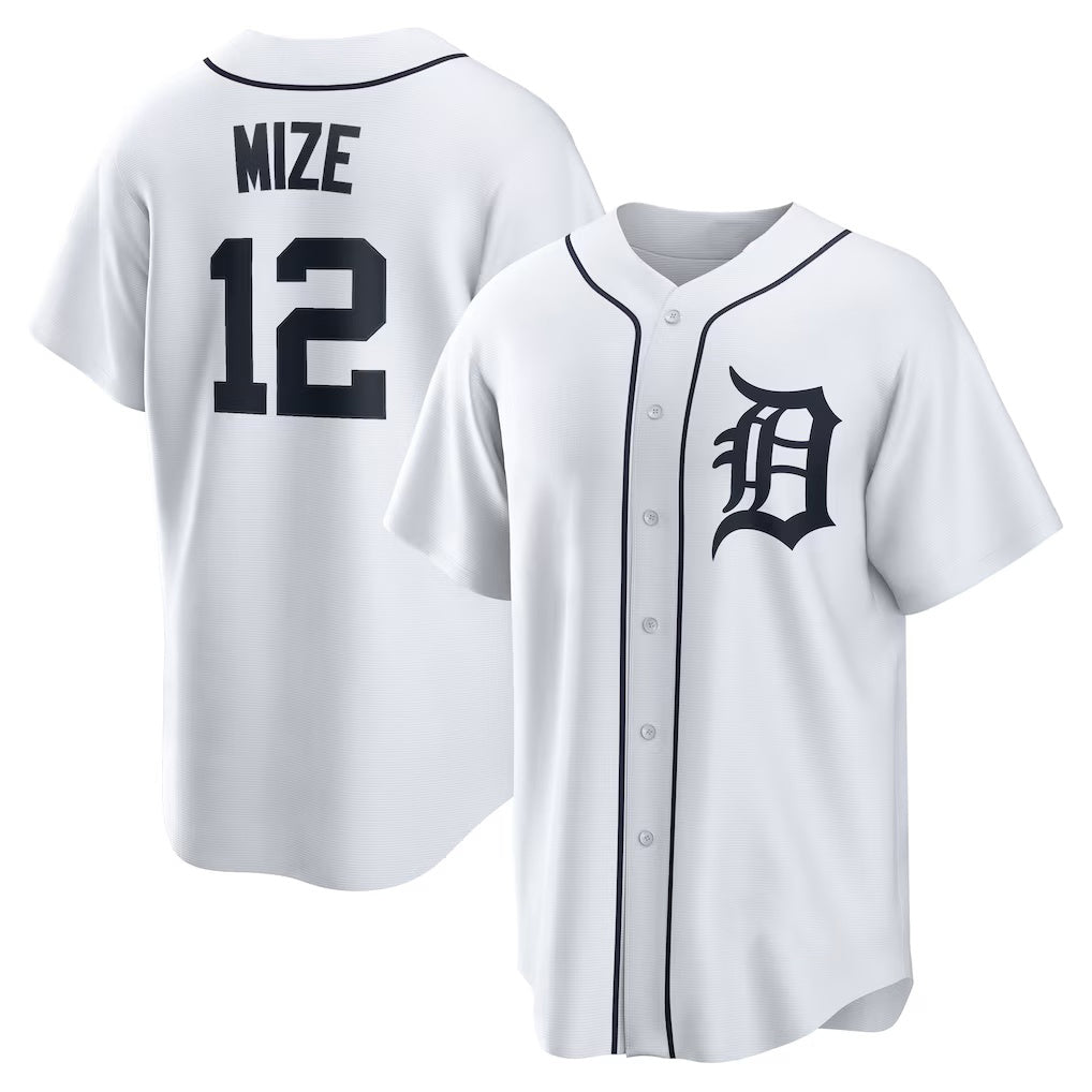 Detroit Tigers #12 Casey Mize White CONTON Home Replica Jersey