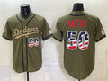 Los Angeles Dodgers #50 Mookie Betts Olive CONTON 2026 Armed Forces Day 250 Fourth of July Stitched Jersey