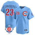 Chicago Cubs #23 Ryne Sandberg Player Light Blue CONTON 150th Anniversary Limited Home Stitched Jerseys