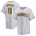 San Diego Padres #11 Yu Darvish White CONTON Home Replica Player Jersey