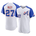 Atlanta Braves #27 Austin Riley Player White CONTON City Connect Limited Elite Home Game Stitched Jerseys