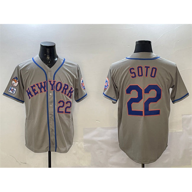 New York Mets #22 Juan Soto Grey CONTON 2025 Spring Training Alternate Limited Stitched Jersey
