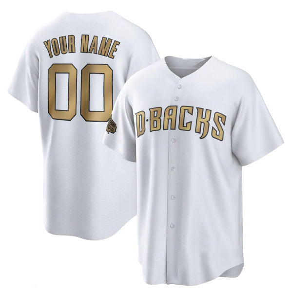 Custom Arizona Diamondbacks Active Player White CONTON 2022 All-Star Cool Base Stitched Jersey