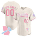 Custom Atlanta Braves Bubblegum Pink Vapor Premier Limited Jersey ¨C Cream CONTON