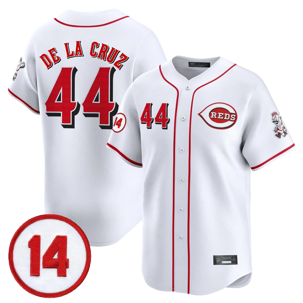 Cincinnati Reds #44 Elly De La Cruz Player White CONTON Vapor Premier Limited Home Stitched Jerseys