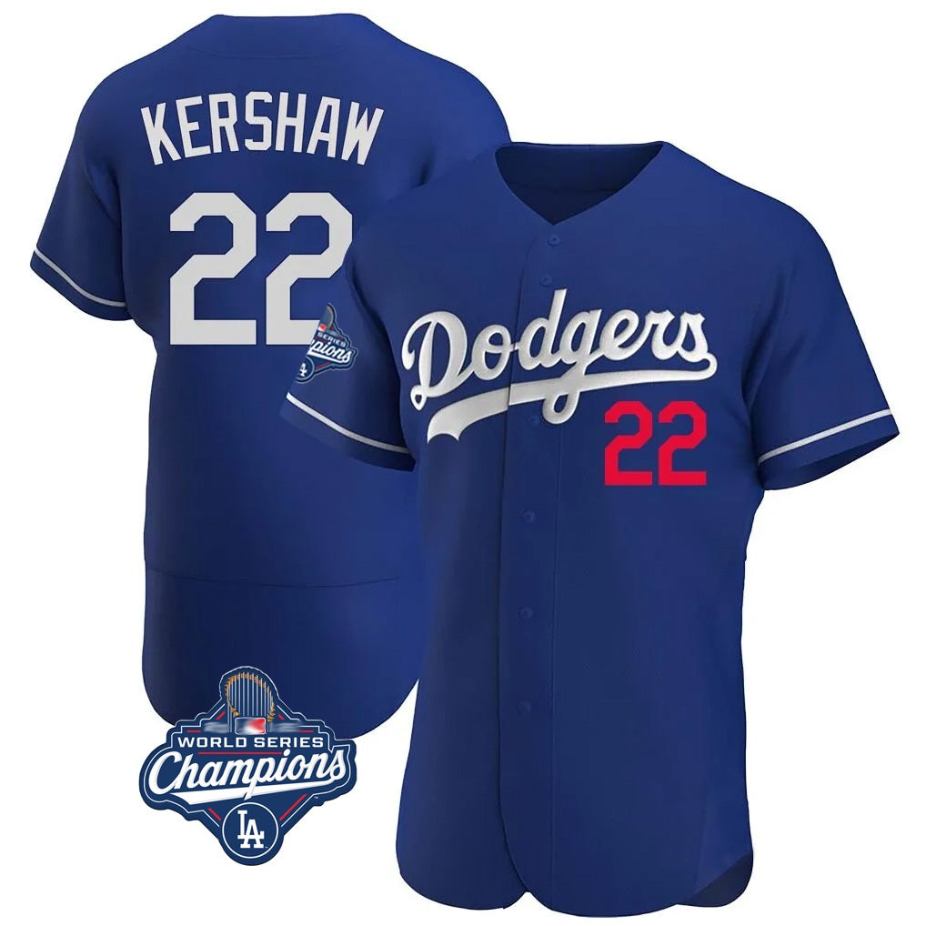 Los Angeles Dodgers #22 Clayton Kershaw Player Royal CONTON World Series Meet Limited Elite Home Stitched Jerseys