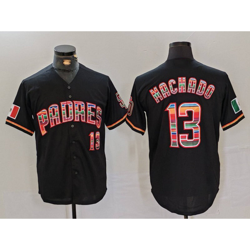 San Diego Padres #13 Manny Machado Black CONTON Mexico Cool Base Stitched Jersey