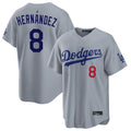 Los Angeles Dodgers #8 Enrique Hern¨¢ndez Player Gray CONTON Game Home Stitched Jerseys
