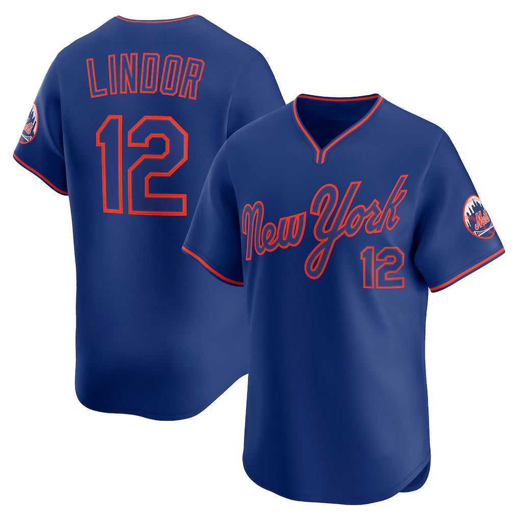 New York Mets #12 Francisco Lindor Royal CONTON Alternate Limited Player Jersey
