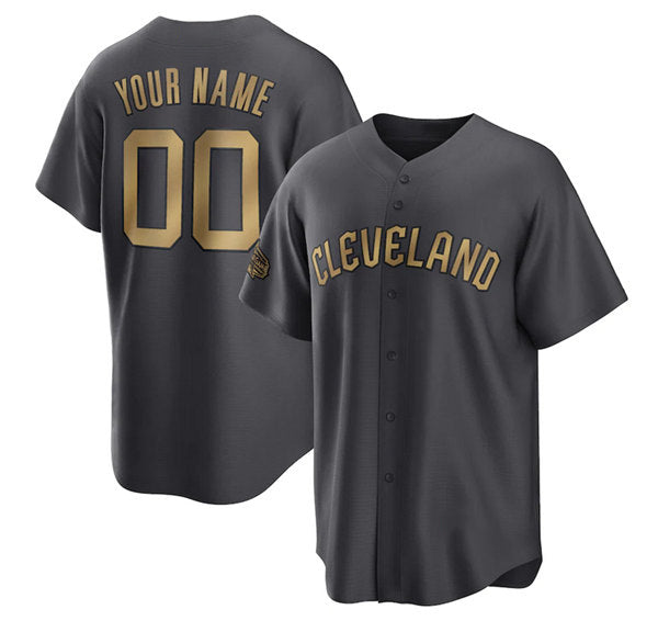 Custom Cleveland Guardians Active Player Charcoal CONTON 2022 All-Star Cool Base Stitched Jersey