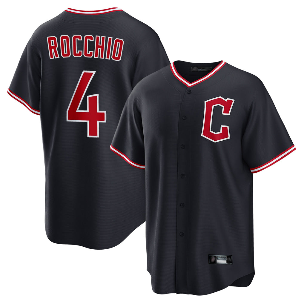 Cleveland Guardians #4 Brayan Rocchio Player Navy CONTON Home Game Stitched Jerseys
