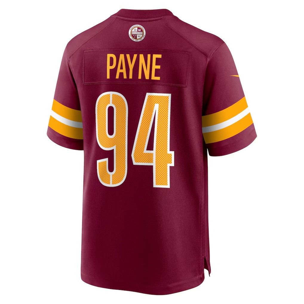 W.Commanders #94 Da'Ron Payne Burgundy CONTON Game Jersey