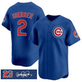 Chicago Cubs #2 Nico Hoerner Royal CONTON 'Ryne Sandberg Tribute' Vapor Limited V3 Stitched Jersey