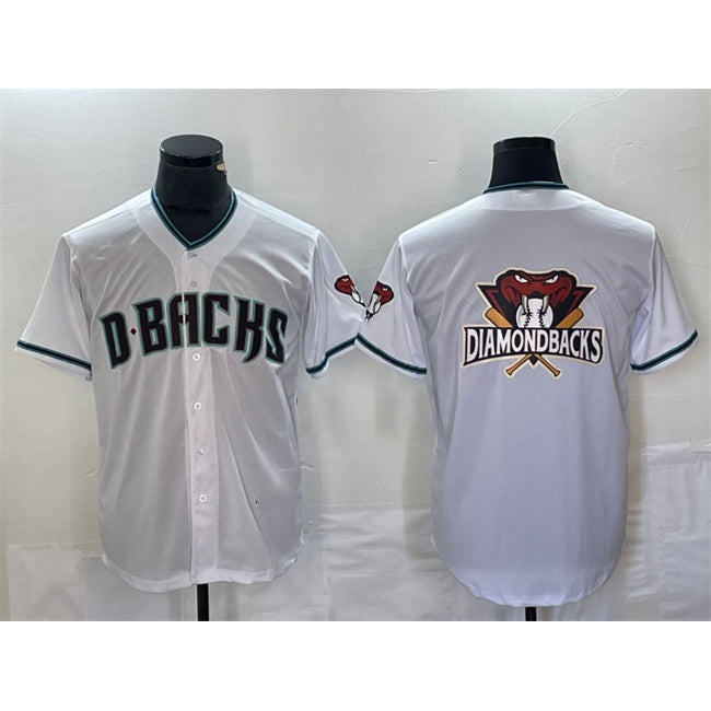 Arizona Diamondbacks White CONTON Team Big Logo Cool Base Stitched Jersey 2
