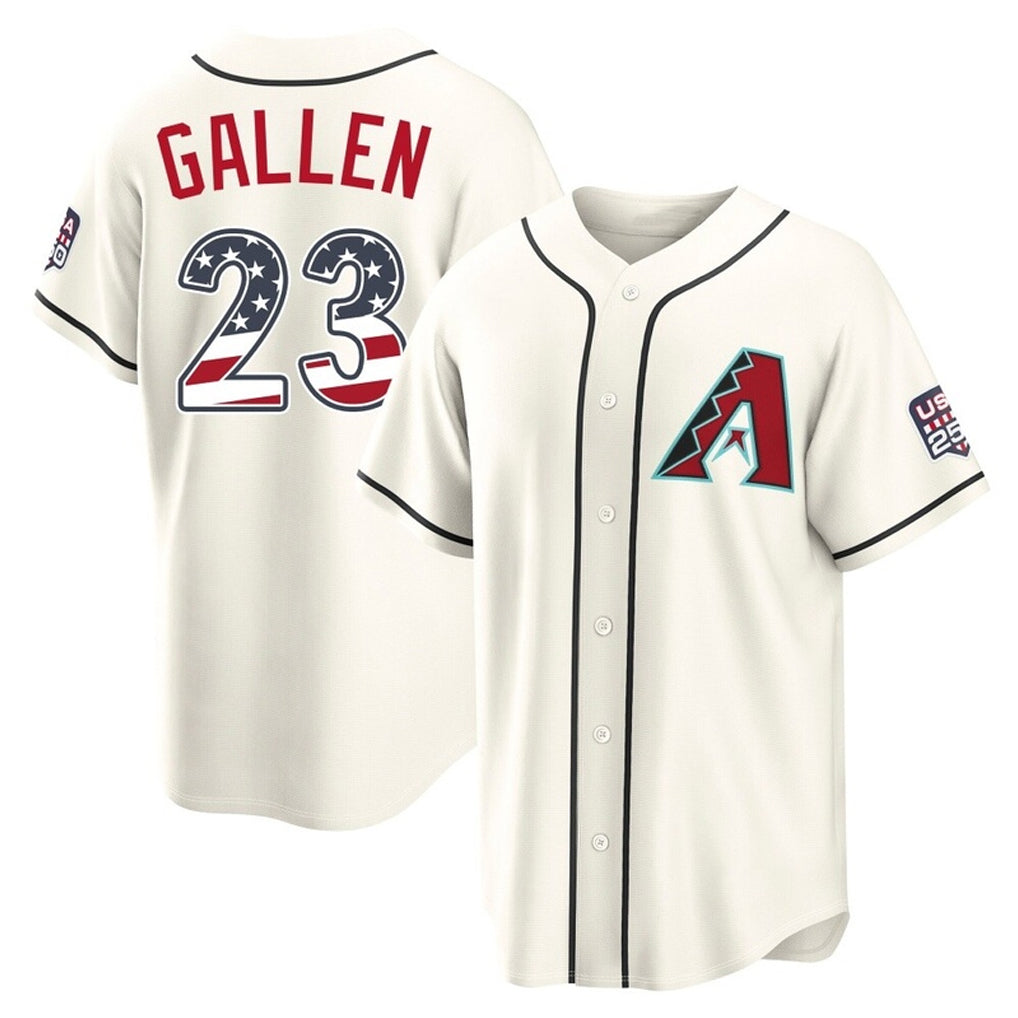 Arizona Diamondbacks #23 Zac Gallen Player Cream CONTON USA 250 Fourth of July Home Game Stitched Jerseys