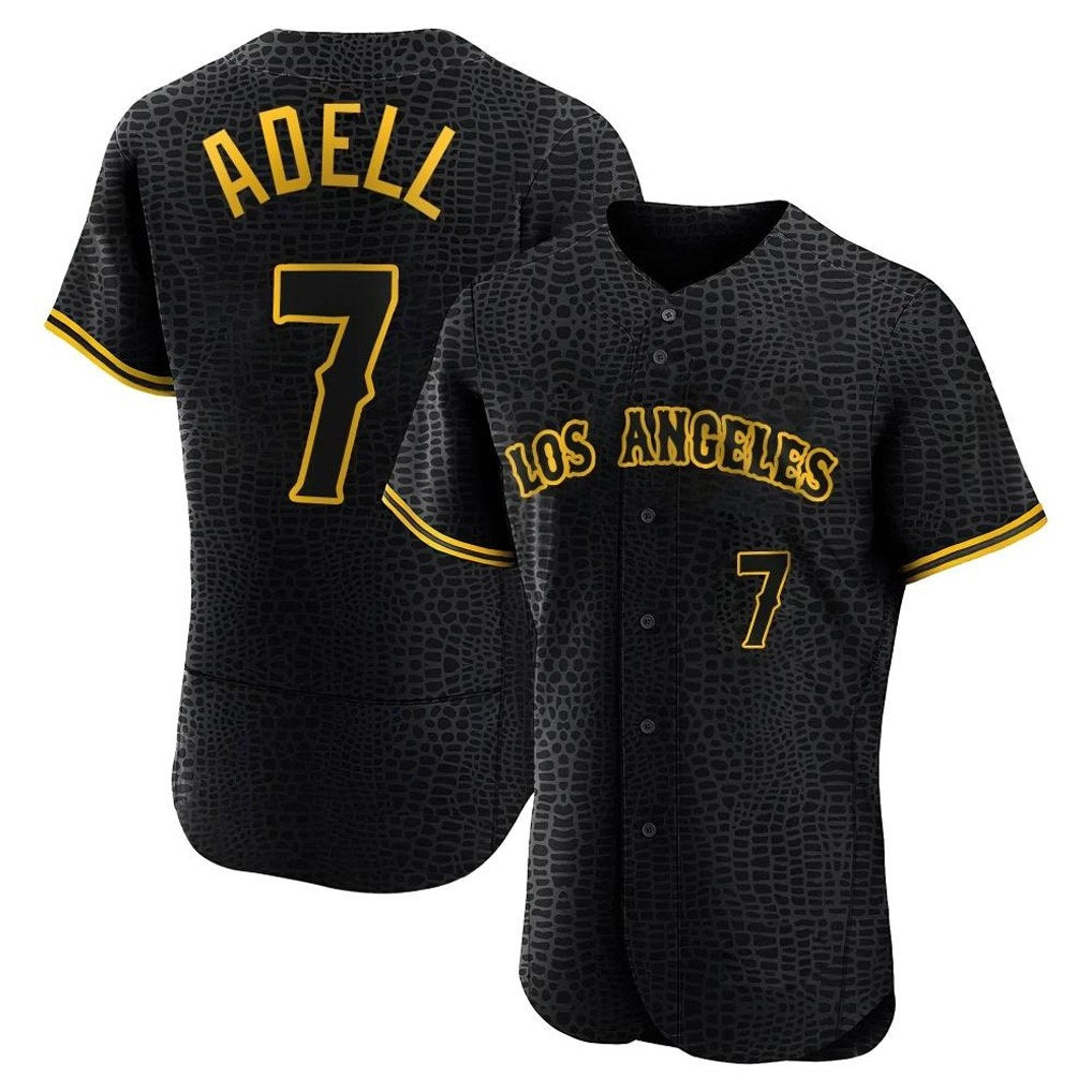 Los Angeles Angels #7 Jo Adell Player Black CONTON Snake Skin City Limited Elite Home Stitched Jerseys