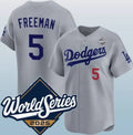 Los Angeles Dodgers #5 Freddie Freeman Gray CONTON 2025 World Series Limited Stitched Jersey
