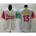 San Diego Padres #13 Manny Machado White CONTON NEW 2023 City Connect Cool Base Stitched Jersey