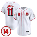 Cincinnati Reds #11 Barry Larkin Player White CONTON Vapor Premier Limited Home Stitched Jerseys