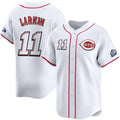 Cincinnati Reds #11 Barry Larkin White CONTON 2025 Speedway Classic Home Limited Stitched Jersey