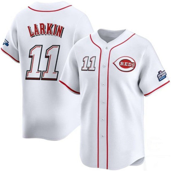 Cincinnati Reds #11 Barry Larkin White CONTON 2025 Speedway Classic Home Limited Stitched Jersey