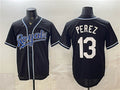 Kansas City Royals #13 Salvador Perez Black CONTON 2026 Fashion Replica Black Out Stitched Jersey