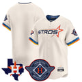 Houston Astros Blank Player Cream CONTON City Connect Texas Patch Vapor Premier Limited Home Stitched Jerseys
