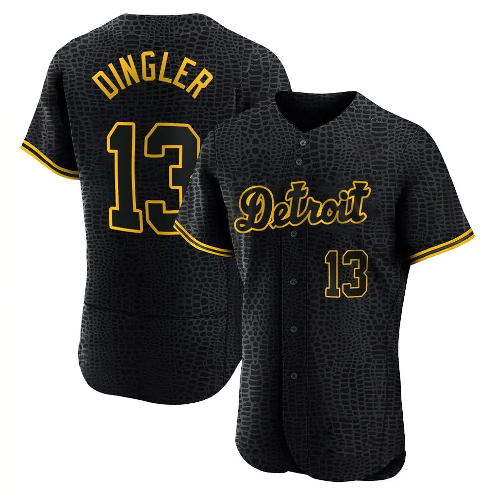 Detroit Tigers #13 Dillon Dingler Player Black CONTON Snake Skin City Limited Elite Home Stitched Jerseys