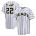 Milwaukee Brewers #22 Christian Yelich White CONTON Alternate Replica Player Jersey
