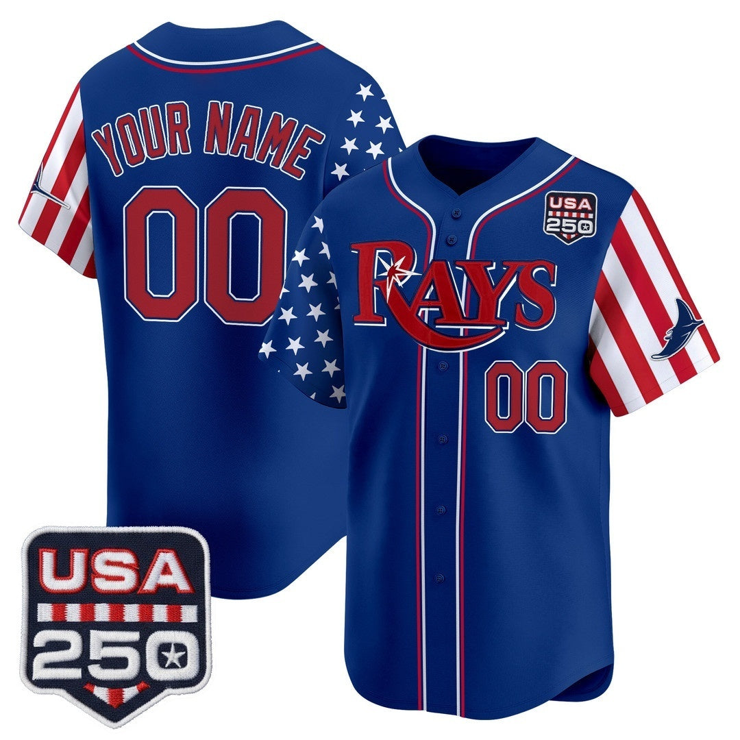 Custom Tampa Bay Rays America 250 Edition Vapor Premier Limited Royal CONTON Stitched Jerseys